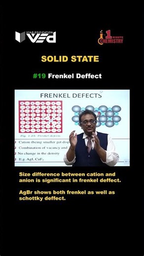 Frenkel Defect Made Super Easy! 💯 | Solid State #19 #shorts