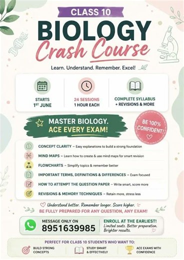 🔥 CLASS 10 BIOLOGY CRASH COURSE | Complete Exam Prep in 24 Sessions! #exampreparation #study