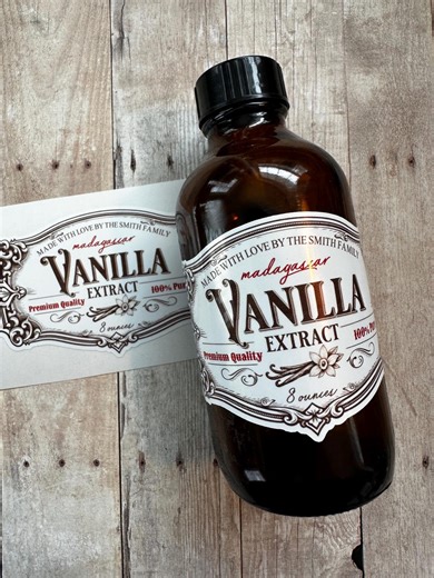 Waterproof Vanilla Extract Labels, Personalized Vanilla Labels, Heritage Style Vintage Vanilla Extract Labels, Homemade Vanilla - Etsy