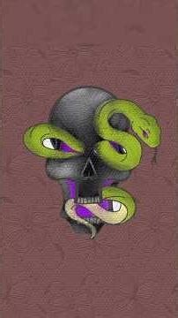 Skull with snake drawing with infinite painter/Timelapse