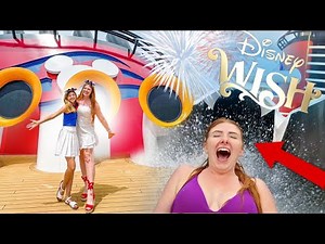 OUR FIRST DISNEY CRUISE! Disney WISH Christening, Embarkation, Sail Away Party, ROOM TOUR & more