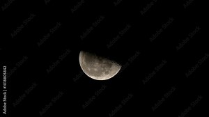 Crescent moon, Moon illuminating the night. The moon its craters. Natural satellite. Observing the Moon telescope