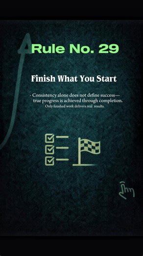 Rule No.29 Out Of 100th.Success isn’t about starting strong. Its about finishing stronger#Discipline