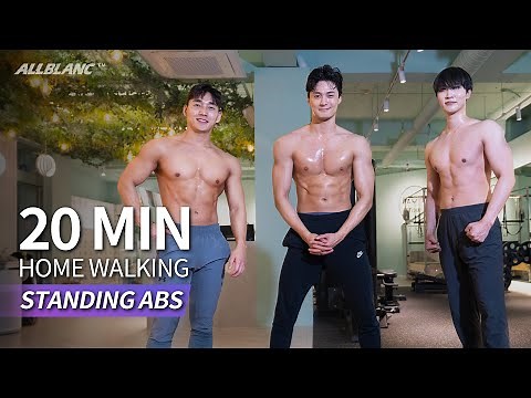 [EN] 20min STANDING ABS HOME WALKING (SWEAT💦) l No Equipment