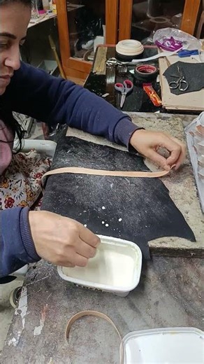 Latex Application on Skived Leather Strips | Bonding Preparation Process