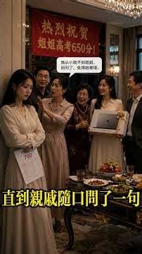 姐姐高考650分，全家擺宴慶祝，無人問我成績；我靠牆輕聲說「滿分才700」，再補一句，母親當場愣住！ #情感故事 #婆媳矛盾 #小说推文