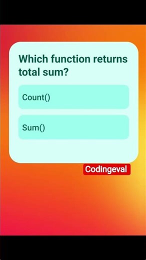 Which function returns total sum?#codingeval #python #java