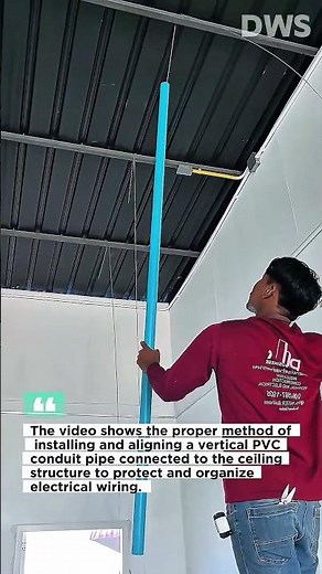 PVC Pipe Installation for Ceiling Electrical Conduit | Vertical Pipe Mounting Technique
