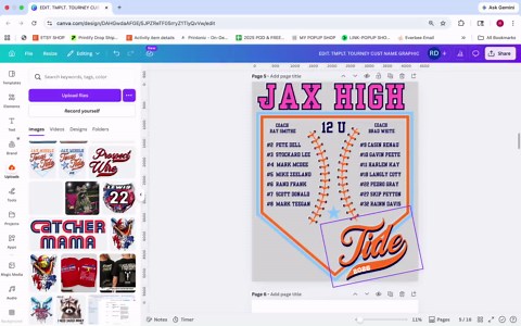 Custom Baseball Roster Template for Canva | Vintage Team Drip Spirit Wear PNG - Etsy