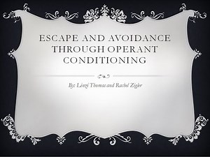 Escape and Avoidance Through Operant Conditioning
