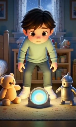 Boy exploring his room at night opens a tiny magical portal.#animation #baby #cartoon#cute#cutebaby
