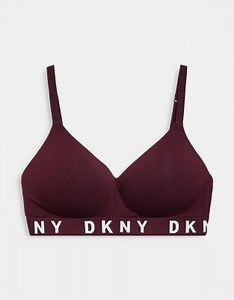 DKNY - Intimates - Cozy Boyfriend - Bøjlefri pushup-BH i lilla og hvid | ASOS
