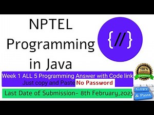 NPTEL Programming in Java week 1 all 5 programming assignment answer with code link