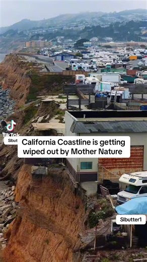 California coast line getting wiped out #fyp #viral #trending #californiabeach #california