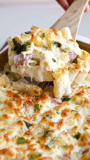 🔥Baked ham and cheese pasta… Great use for leftover ham, or use prosciutto cotto! Made with homemade béchamel. Feeds a hungry crowd and warms your belly. ✅Find the full printable recipe with tips and more information on my website (link in bio), or by entering “Baked Ham and Cheese Pasta“ in the search tab of my blog: www.CucinabyElena.com ❤️ #cucinabyelena #leftovers #pastabake #eeeeats #pastaalforno #hamandcheese #pastarecipe | Cucinabyelena