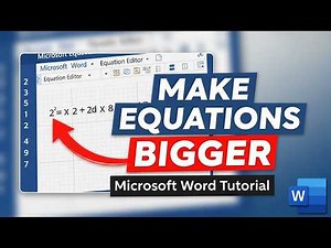 How to make equation in word bigger || BACK-SPACE