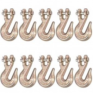 5/16'' G80 Clevis Grab Hooks, 10 Pack Grade 80 Chain Hook Heavy Duty, 5/16" Zinc Plate Tow Hooks Binder Chain Hook for Transport, 4,900 Lbs Working Load Limit