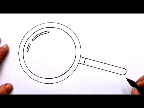 CÓMO DIBUJAR UNA LUPA PASO A PASO MUY FÁCIL - DIBUJO DE UNA LUPA PARA NIÑOS
