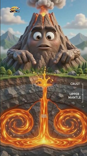 What happens inside a volcano? 🌋🔥" #shorts