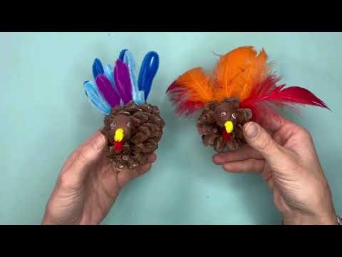 Pinecone Turkey Craft for Thanksgiving