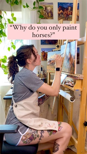 I get this question fairly often - “Why do you only paint horses?” And the answer is really because I’ve never wanted to paint anything else! I started drawing stick figure horses the minute I could pick up a crayon, and I was determined to get better until my art actually matched the picture in my head. My younger self would be SO proud that I not only get to make more horse art than she ever could have dreamed of, but I get to share it with all of you. ❤️⁣ I know some people struggle to figure