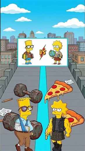 Bart Simpson 🛹⚡ VS Lisa Simpson 🎷🔥 Battle 💥