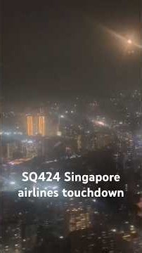 SQ424 777 singapore airlines lands in mumbai on a glittering city approach #aviation #landing