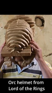 Orc helmet from Lord of the Rings #helmet #woodart #woodcarving #woodcraft #helmets | Oleksandr Hrytsai. Wood Carving