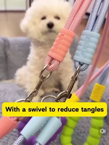 Hands Free Double Dog Leash for Two Dogs or One Dog, Fit for Small and Medium Breeds, Clip-on Split Leads, Double Leash with Padded Handles