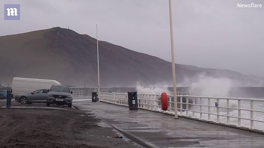Incredible footage shows Storm Dennis hitting Aberystwyth