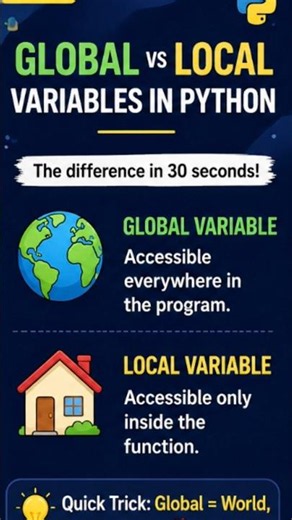 Local vs Global Variables in Python in 30 Seconds! 🐍