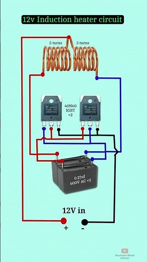 Induction heater circuit | how to make heater #inductionheater #heater #electronic