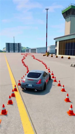 INSANE NISSAN 350Z DRIFT BETWEEN CONES! (BeamNG.drive) 🤯🔥 #shorts #drift #nissan
