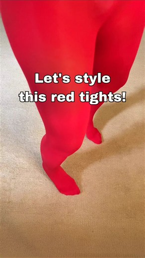 Styling Red Tights ❤️Fashion Inspo #pantyhose #tights #nylon #vhkyshop