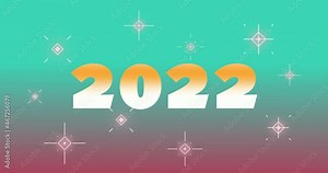 2021 to 2022 happy new year animation for loader or transition. 4K New year animation with sparkling stars