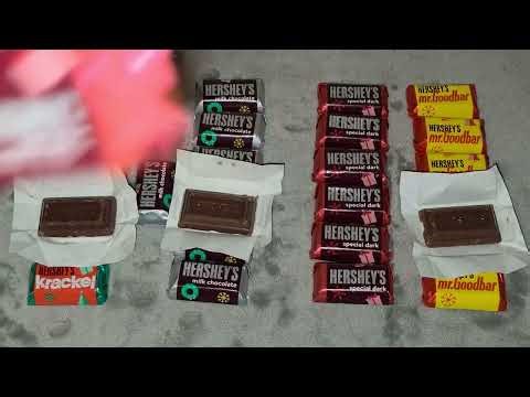Hershey's Miniatures Krackel, Milk Chocolate, Special Dark, and mr.Goodbar Taste Test Review