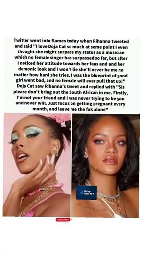 Rihanna vs Doja Cat Twitter Feud Explodes! 🔥😳#fyp #shorts