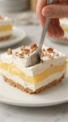 🍋✨ NO-BAKE LEMON LUSH DESSERT ✨🍋