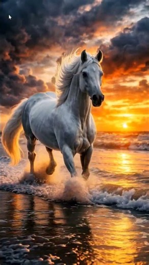 The World's Most Beautiful Horses Running on the Beach! 🐎🌊 Pure Freedom #Shorts