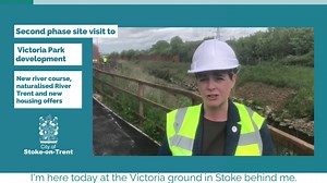 We joined St. Modwen Homes to look at progress at one the newest housing developments in the city. 70 new homes are being created in the next phase of works at the site of Stoke City's former Victoria Ground home. Council leader Abi Brown explains how it has transformed a site that had been vacant for 20 years into a new community of family homes next to a new water course for the River Trent. | Stoke-on-Trent City Council