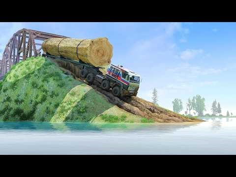 INSANE Truck Driver Carrying Giant Logs Up IMPOSSIBLE Mountain Road