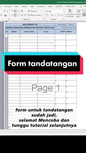 Tutorial Membuat Form Tanda Tangan di Excel