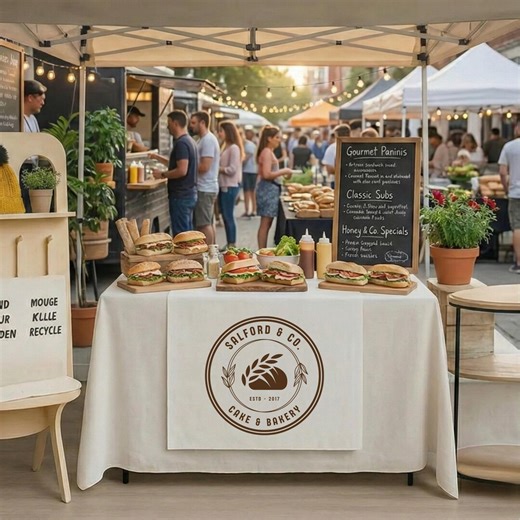 Custom Table Runner With Logo, Personalized Business Banner, Market Booth Sign Display, Pop up Shop Decoration Sign - Etsy UK