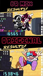 FNF RESULT SCREENS 8R MIX VS BF ORIGINAL ANIMATION COMPARISON! #fnf #fnfmod #fnfgf #fnfbf
