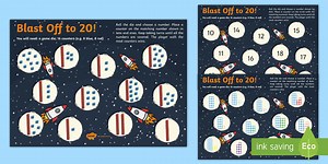 Blast off to 20! Place Value Board Game