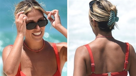 MAFS’ Sara Mesa seen in skimpy G-string bikini at Sydney beach