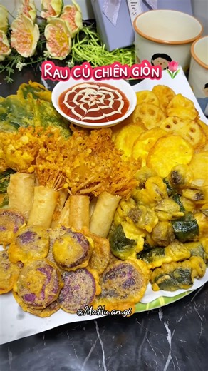 Rau củ chiên giòn mời cả nhà! #mahuangi #raucuchiengion #tempura