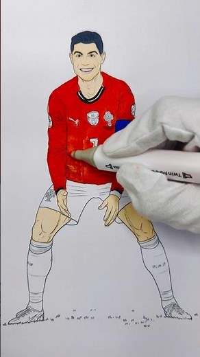 “Cristiano Ronaldo 🇵🇹 Coloring Art 🎨⚽ | Satisfying Football Shorts | CR7💪🏻 Portugal #ronaldo