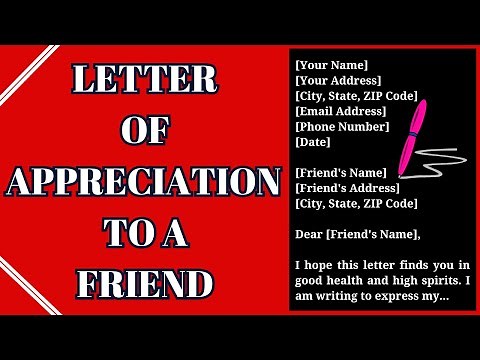 Letter of Appreciation to a Friend | Appreciation Letter to a Friend
