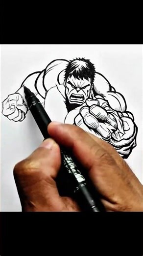 full video tutorial in my channel #anime #hulk #drawing